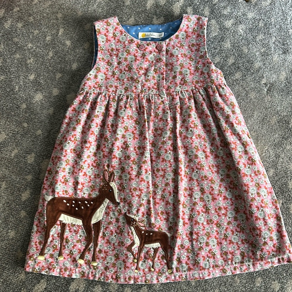 Mini Boden corduroy appliqué dress 3-4y